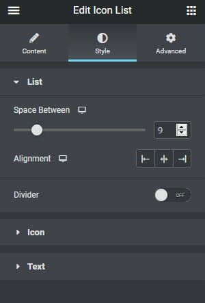 Icon List Style Lists