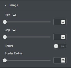 Image Options Under Content Tab